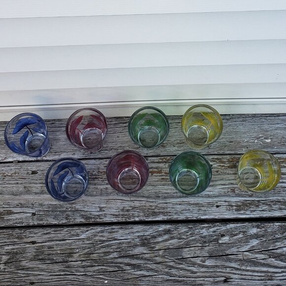 8 Stunning Poppy Flower Cerve Italian Drinking Glasses. - Picture 3 of 5